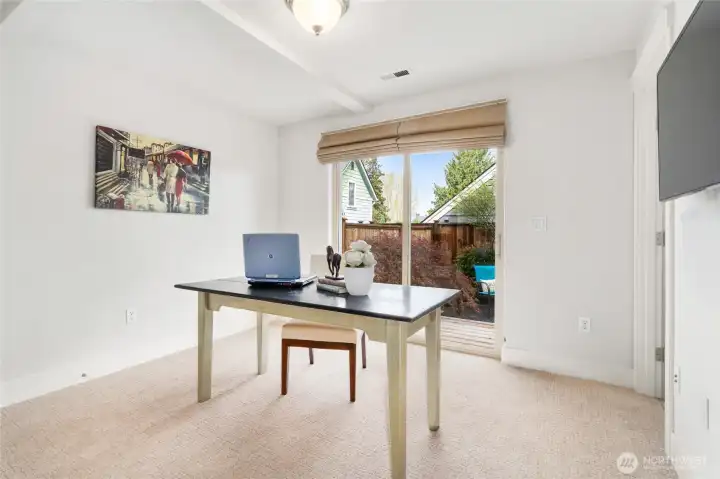 Main Level 3rd Bedroom Staged as Office/Flex