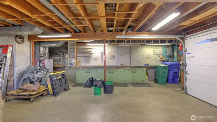Workspace area in the garage, it's like having your own shop!