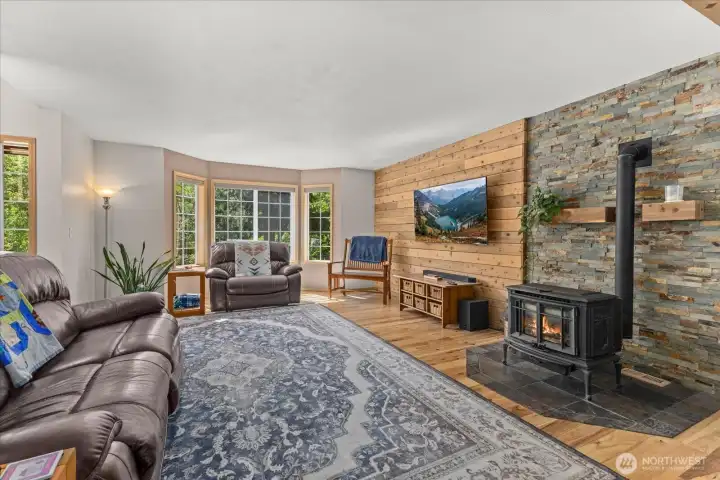 Pellet stove in Living room