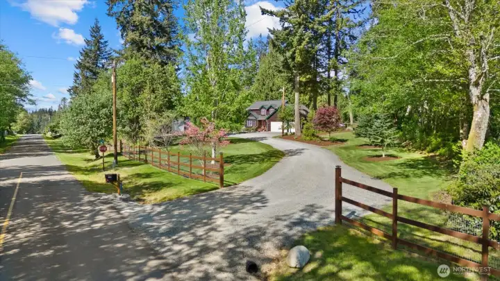 Long private driveway.