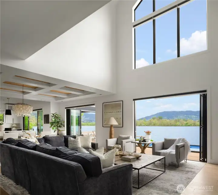 Smartly designed for al fresco living.  Dramatic views of the Issaquah Alps.