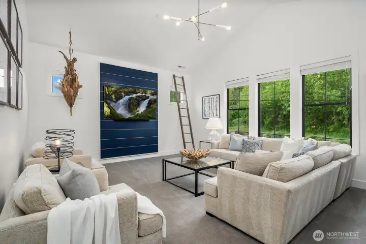 Massive bonus room upstairs is perfect for fun movie nights and sports parties.