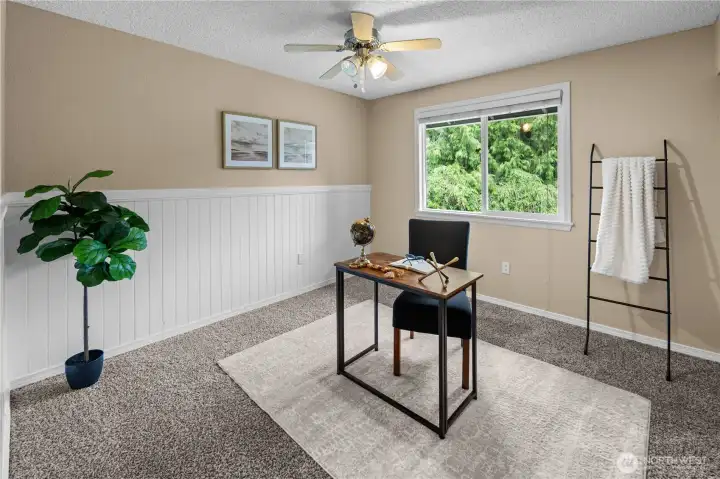 Bedroom staged as an office.