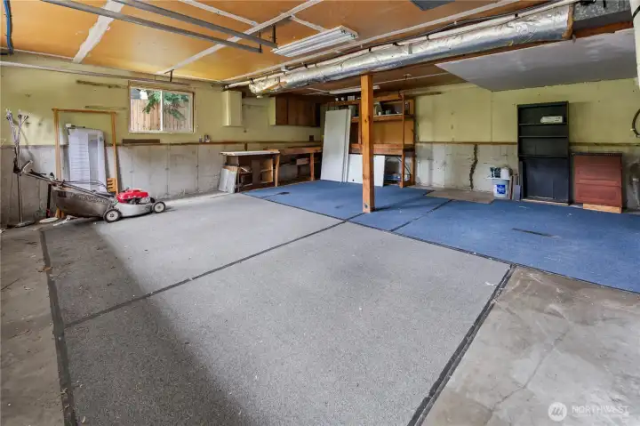2 car garage with loads of storage.