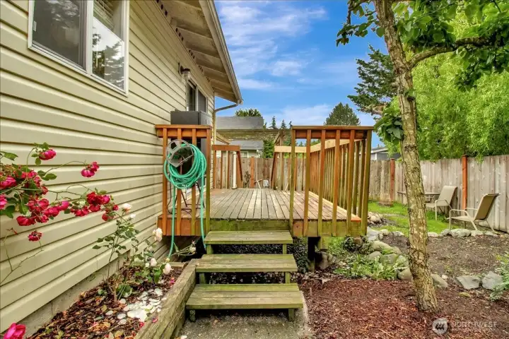 Deck off the slider in the back of the house. Perfect for entertaining. Deck off the slider in the back of the house. Perfect for entertaining.