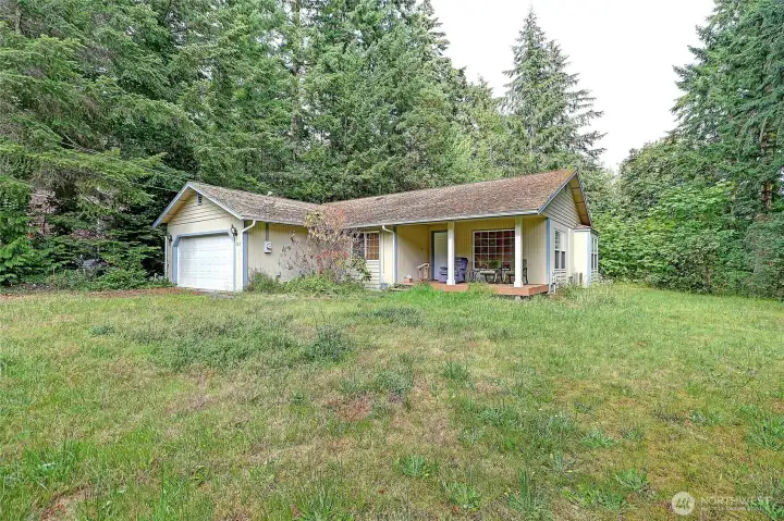 Rambler on large corner lot. Rambler on large corner lot.
