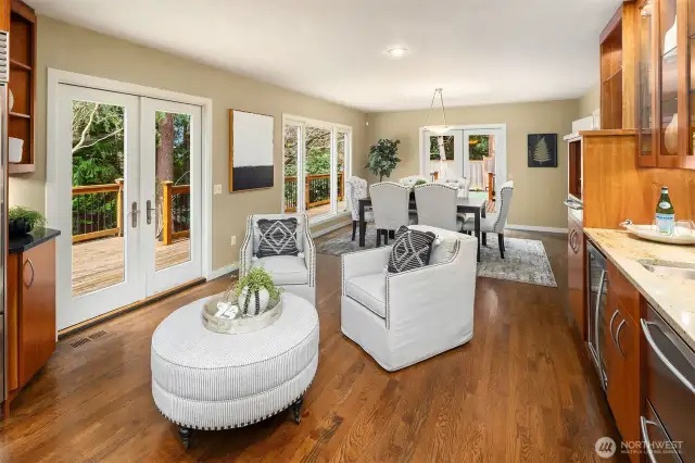 Genuine oak hardwoods flow throughout the main level.