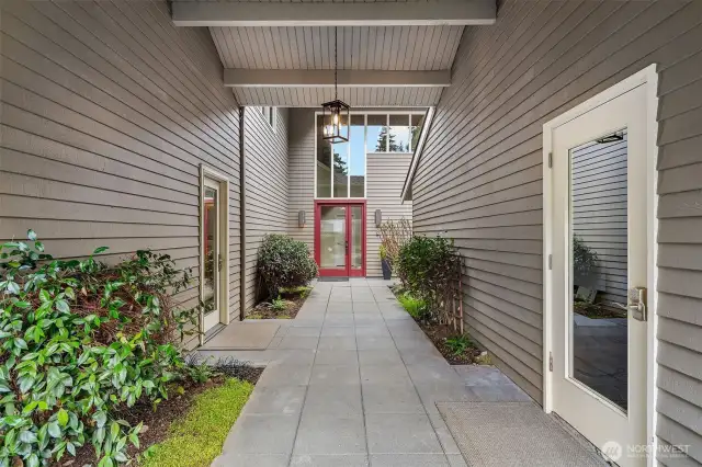 Wonderful sense of privacy with the front door tucked beyond the breezeway.