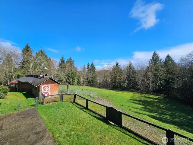 View from the Deck overlooking the Pasture and Barns