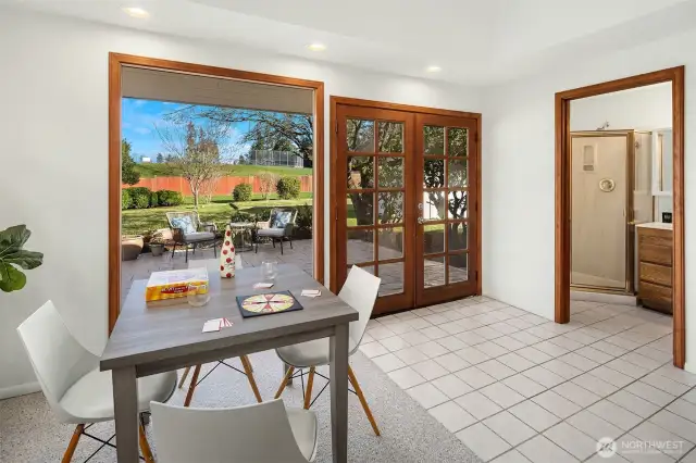 Patio of family room for entertaining outside