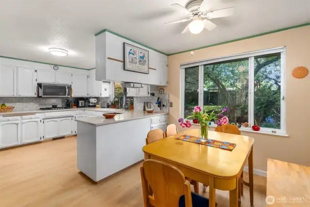 Eat-in nook is cozy and perfect for casual meals.