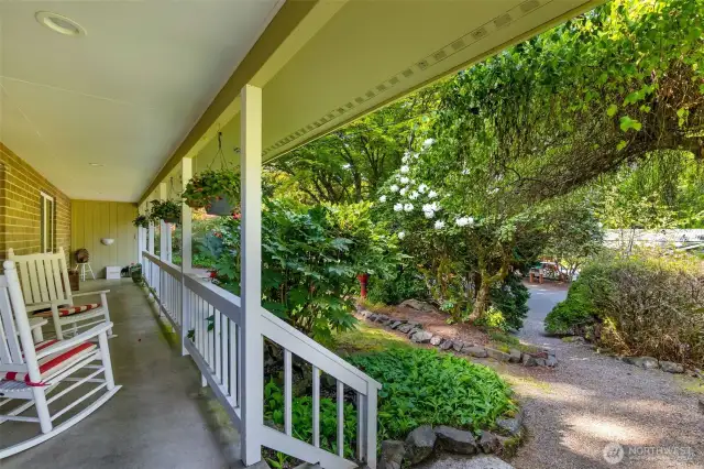 Front porch with view of amazing front yard