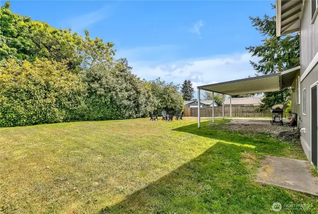 Beautiful level and fully fenced backyard