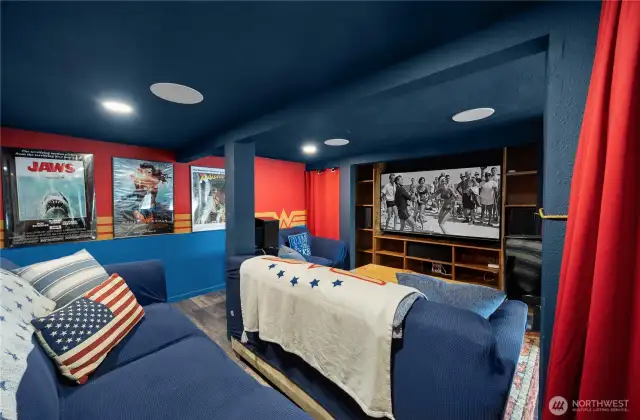 Media room is Super woman themed!