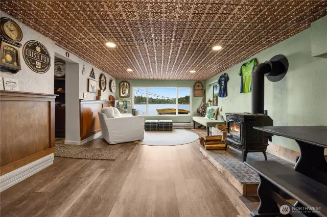 Irish pub themed bonus room. This room can be converted to a bedroom by adding a door. Many possibilities of bedrooms here!
