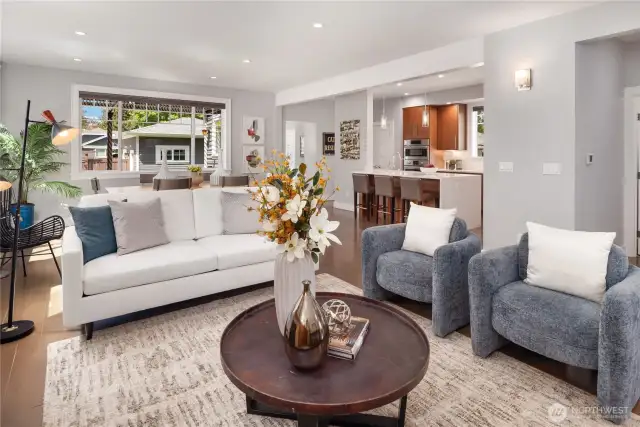 The main floor is wide open and bathed in natural light with southwestern exposure.