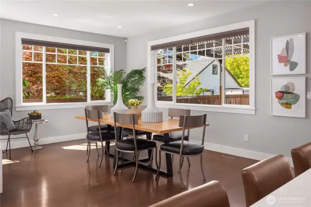 The dining area is very large as shown by this huge eating area that can expand for the largest of gatherings.