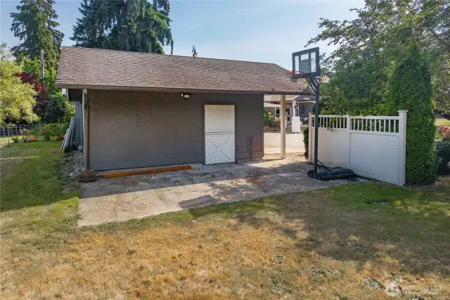 Barn is 380 sqft, equipped with power, great for hobbies or your farm animals.