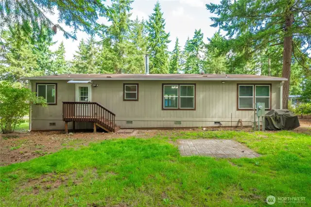 Concrete pad in back