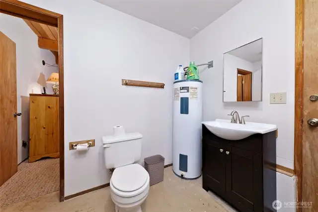 1/2 bath on the first level.