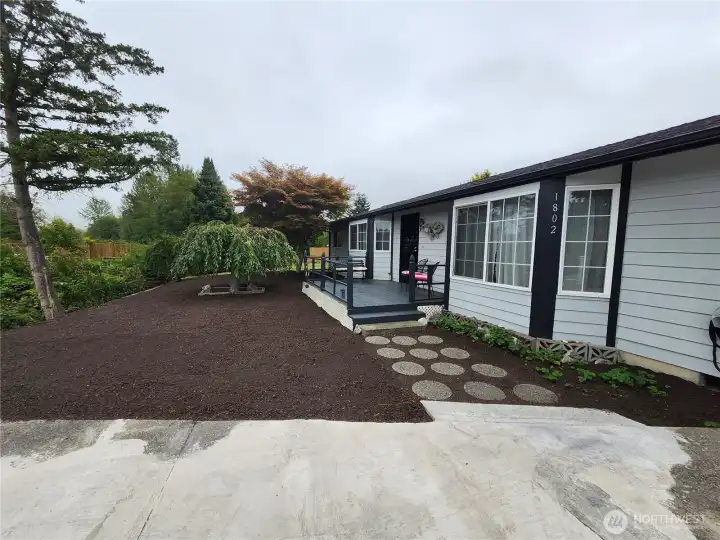 Landscaped front of home