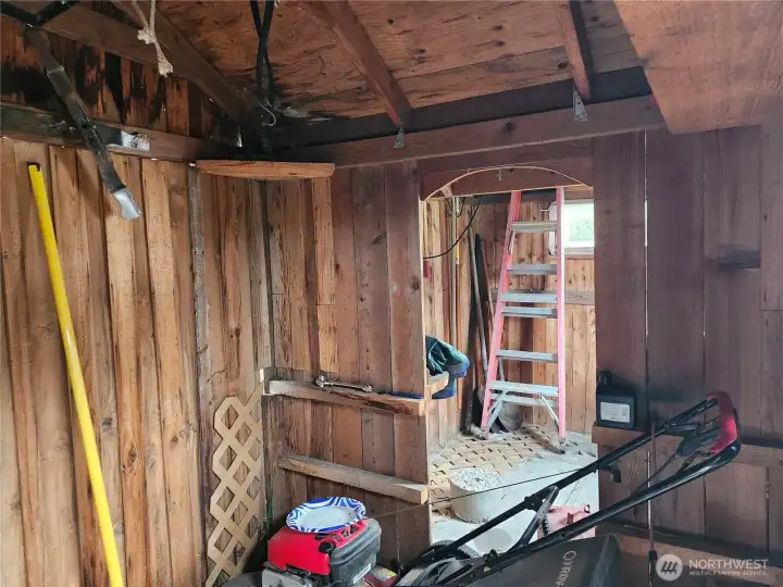 Storage tool shed interior
