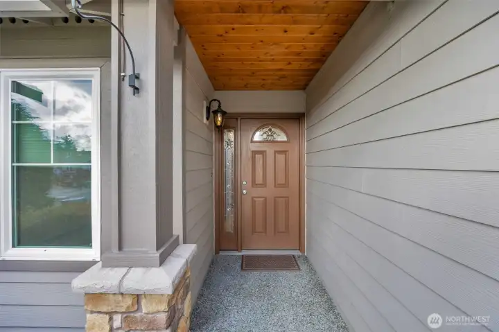 A charming, sheltered entrance.