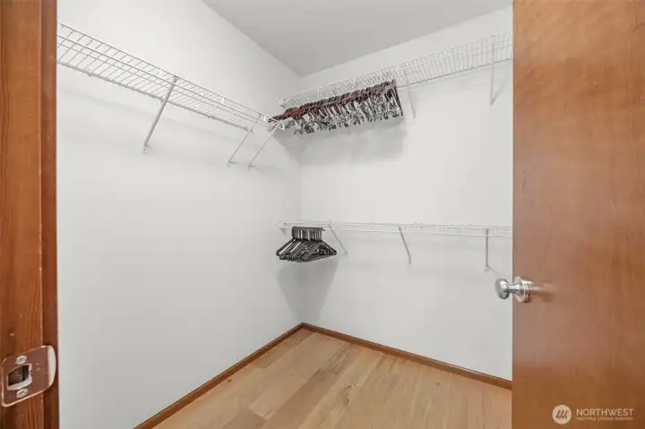 Spacious walk-in closet.