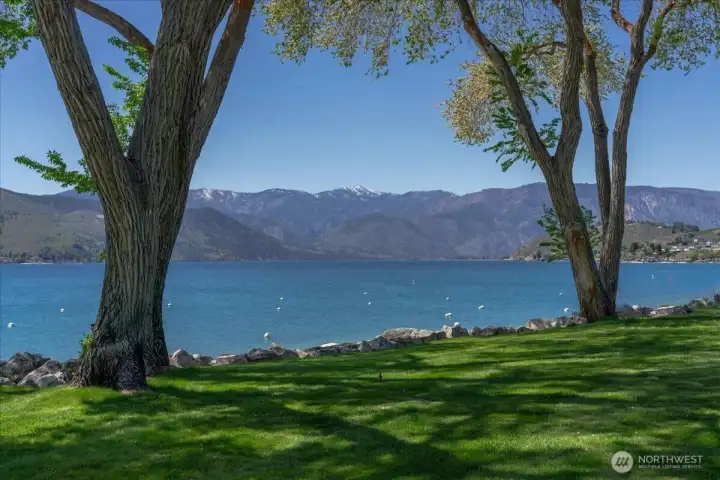 Looking west and up lake!  Beautiful grounds and views from this unit.