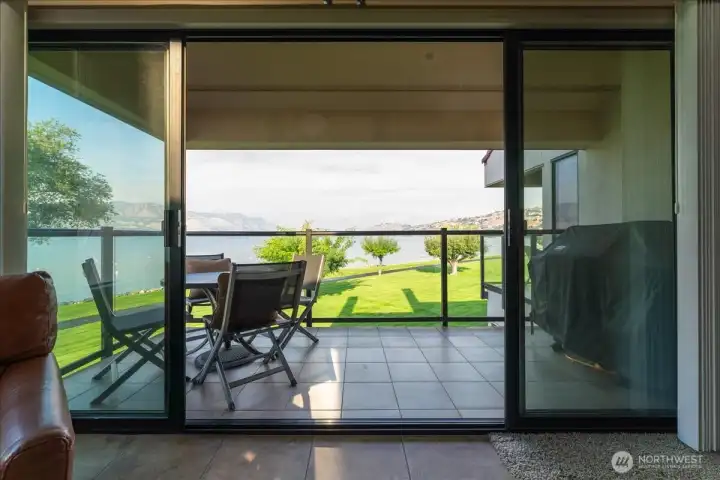 Slider to deck and views of the surrounding hills and mountains along with Lake Chelan