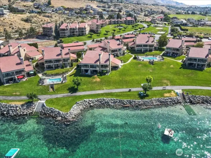 The drone shot of the complex and grounds.  The best in Chelan