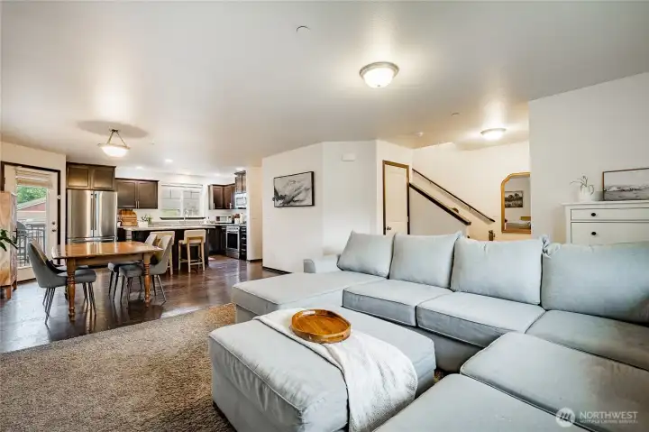 View of living room from dining room