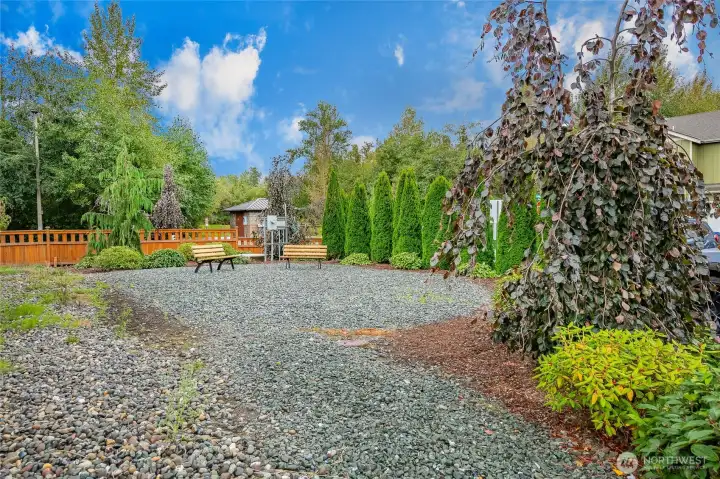 Park area with benches