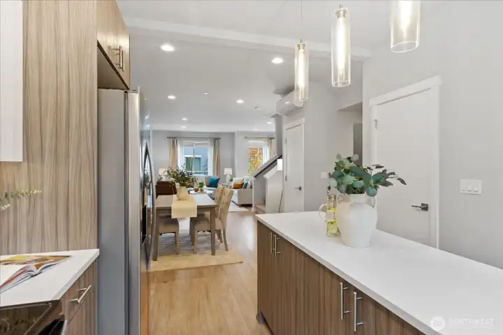 Quartz counter tops.