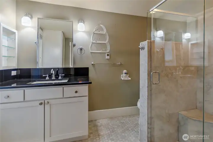 The primary bath features its own, dedicated water heater!