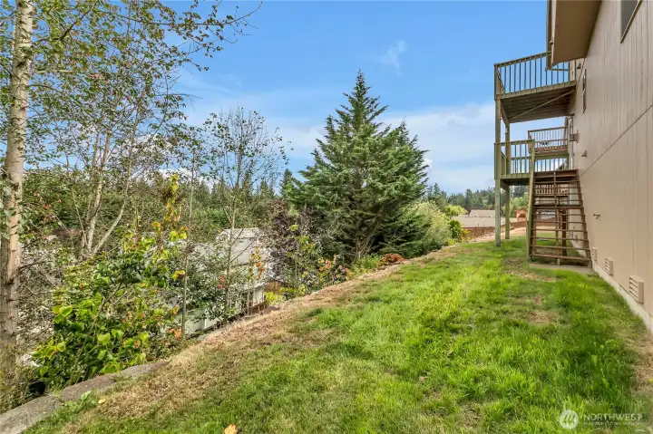 Nice Flat terraced area for corn hole or other games!