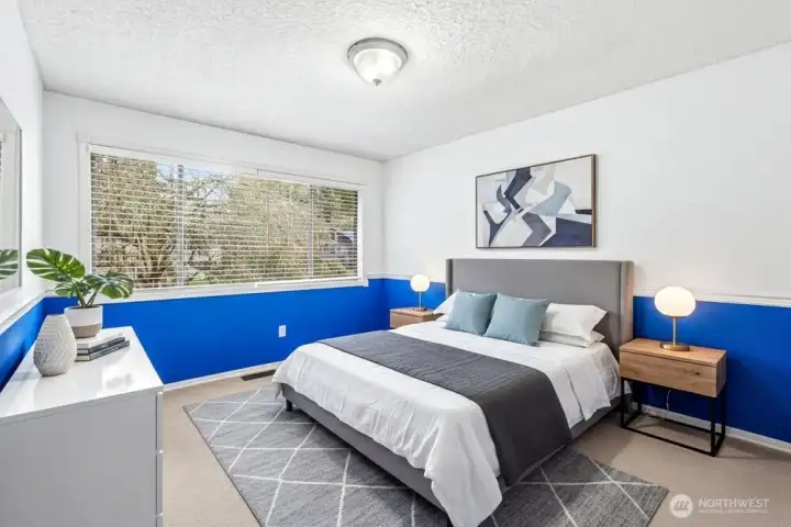 [Photo is virtually staged.] Well-sized bedrooms with comfortable layouts.    Ideal for guests, office, or hobbies.