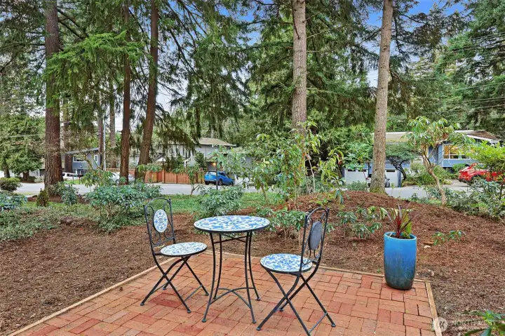 A front patio greets you...perfect for sipping your favorite beverage on sunny days.