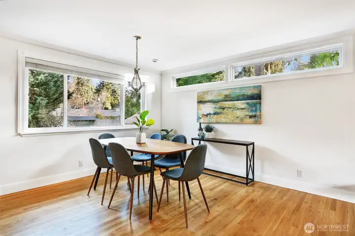 Plenty of space to host a crowd in the dining area.