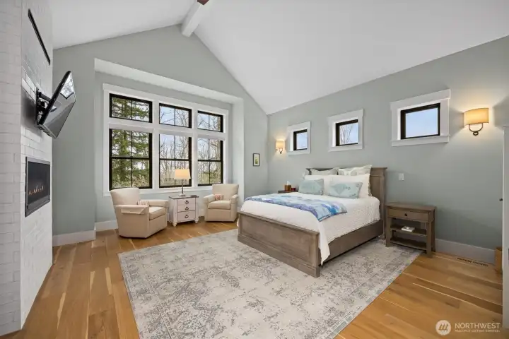 The primary suite on the main level.