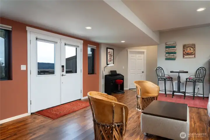 Access to backyard + standup crawl space from finished basement suite.