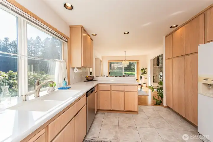 Tile floors in kitchen