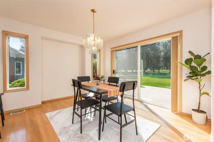 Inside and outside dining space