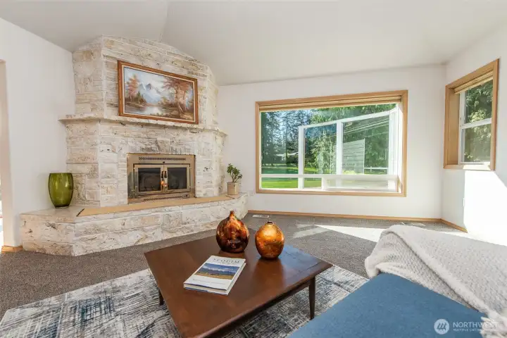 wood burning fireplace