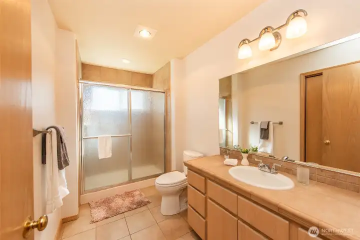 main bath with large shower