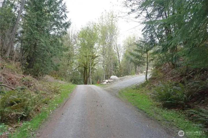 R.side driveway to primary potential building site. L.side to secondary potential build site.