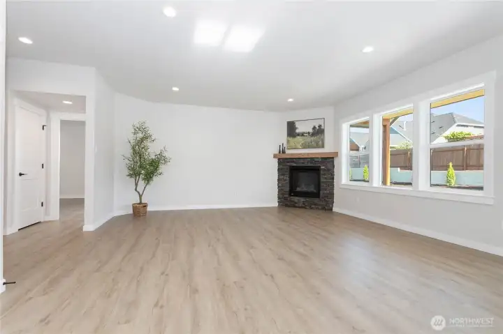 Large window for natural light.