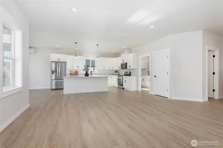 The open door on the right hand side is a half bathroom.