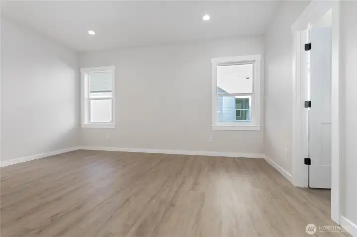 The primary bedroom is spacious.
