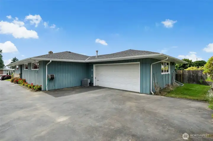 The front of the garage.